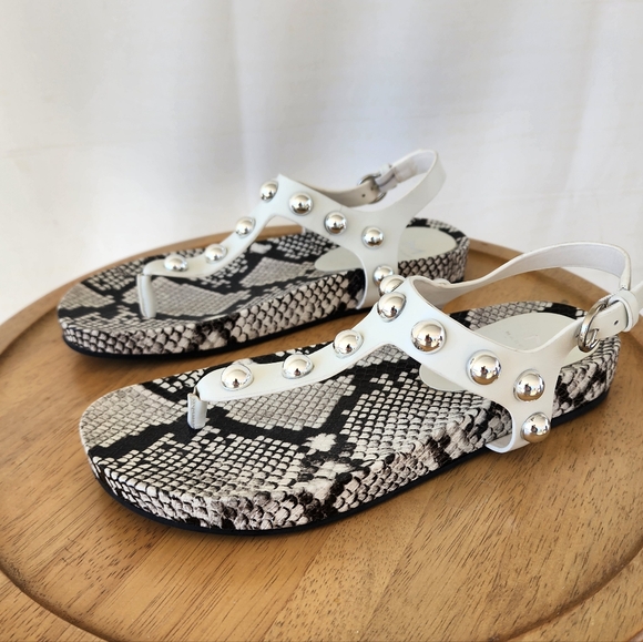 Marc Fisher Snakeskin Studded Sandals - Picture 2 of 11